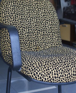 Cow Embossed Leopard Chair