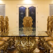 Croco Embossed Leather on Luxury Dining Chairs