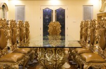 Croco Embossed Leather on Luxury Dining Chairs