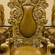 Croco Embossed Leather on Luxury Dining Chair