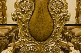 Croco Embossed Leather on Luxury Dining Chair