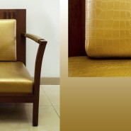 Gold Croco Leather on Sofa Chair