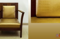 Gold Croco Leather on Sofa Chair
